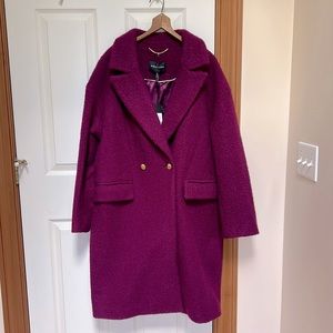 BCBG MaxAzria Plum Tweed Coat Size XL NWT